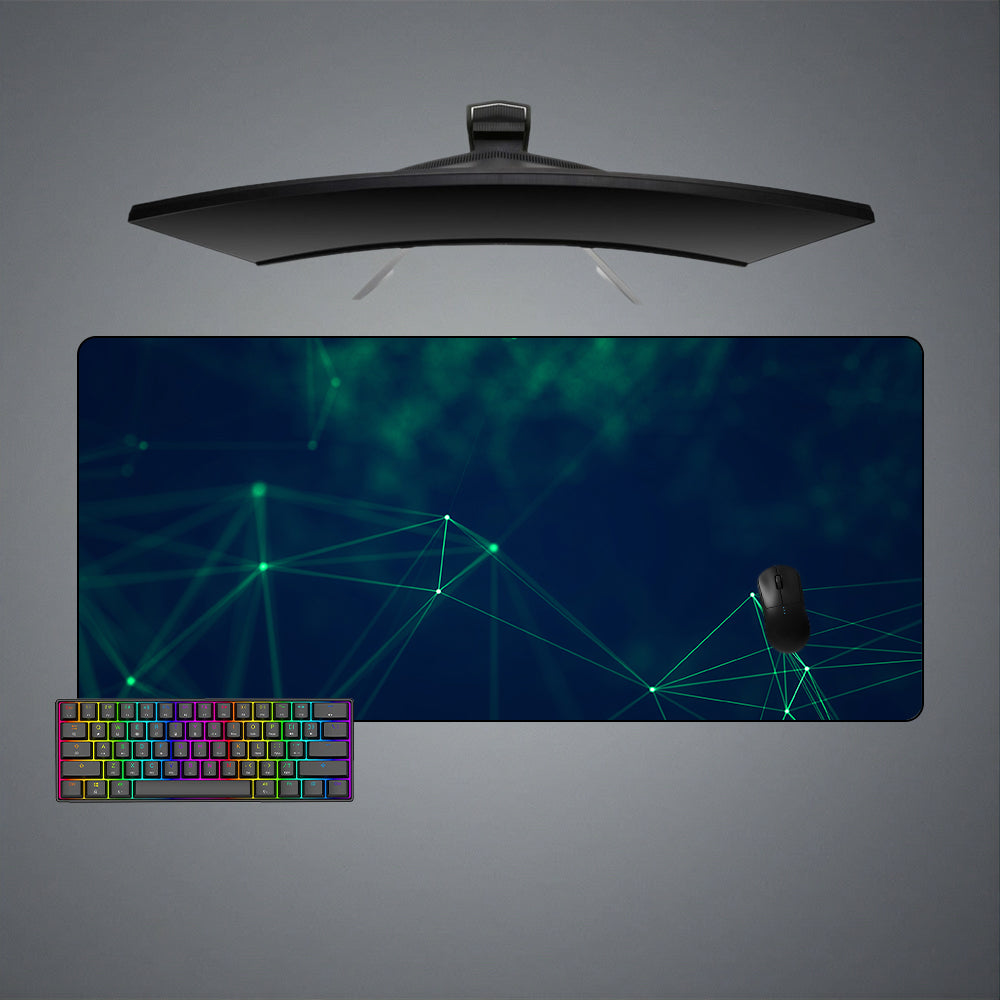 Allleftout Green Cyberspace Design M-Xxl Size Gaming Mouse Pad, Computer Desk Mat