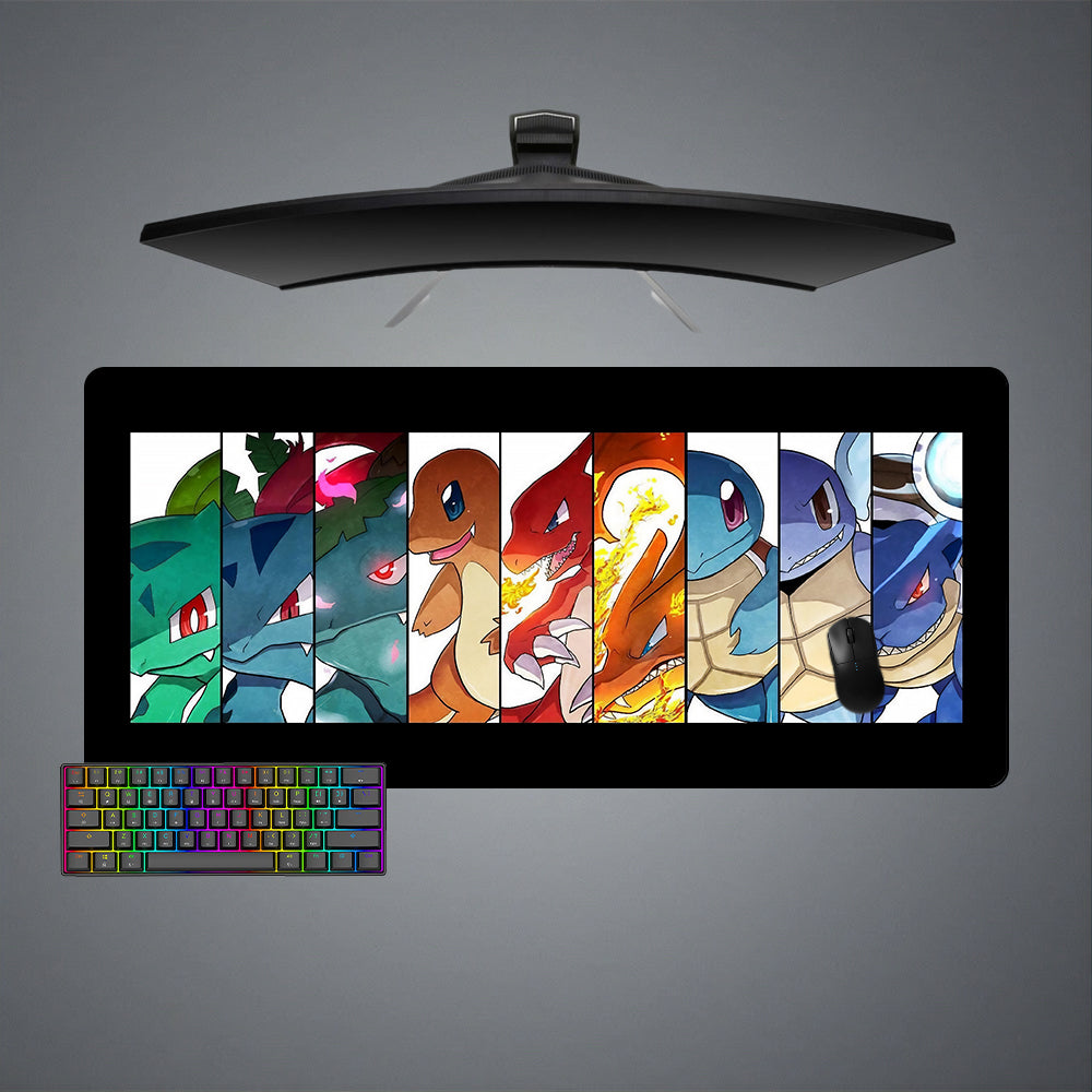 Allleftout Pokemon Evolution Design M-Xxl Size Gaming Mouse Pad, Computer Desk Mat