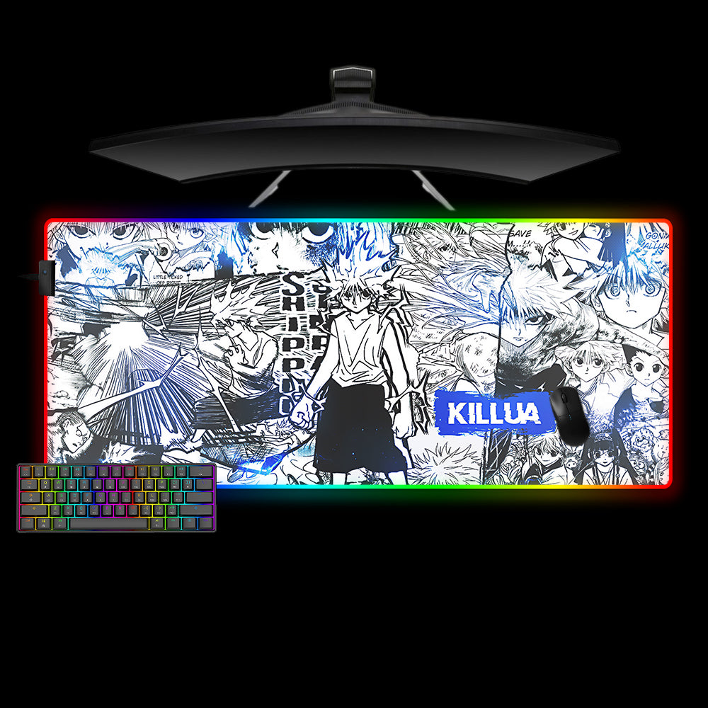 Allleftout Killua Drawing Design M-Xxl Size Rgb Gaming Mouse Pad, Computer Desk Mat