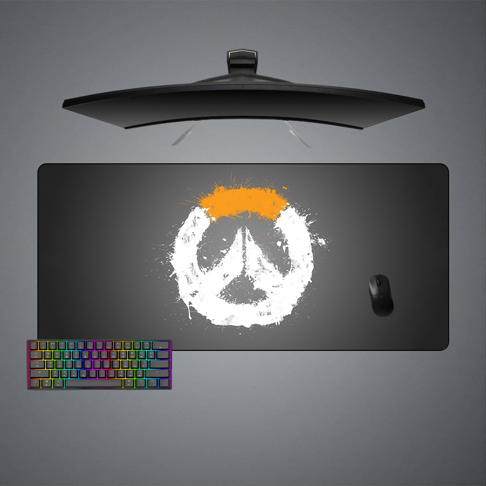 Allleftout Overwatch Splatter Logo Design M-Xxl Size Gaming Mouse Pad, Computer Desk Mat