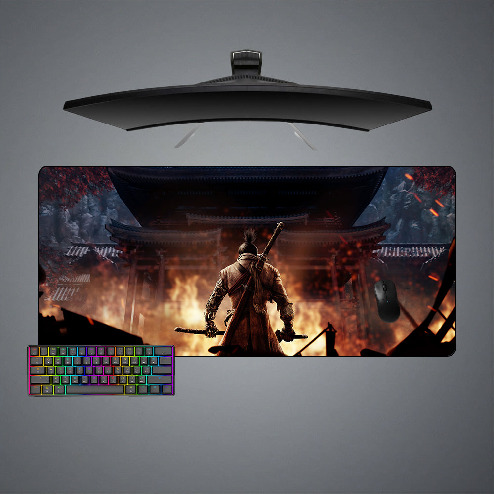 Allleftout Sekiro Flames Design M-Xxl Size Gaming Mouse Pad, Computer Desk Mat