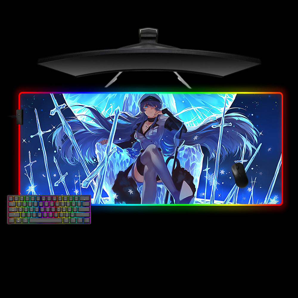 Allleftout Esdeath The Ice Queen Design M-Xxl Size Rgb Gaming Mouse Pad, Computer Desk Mat