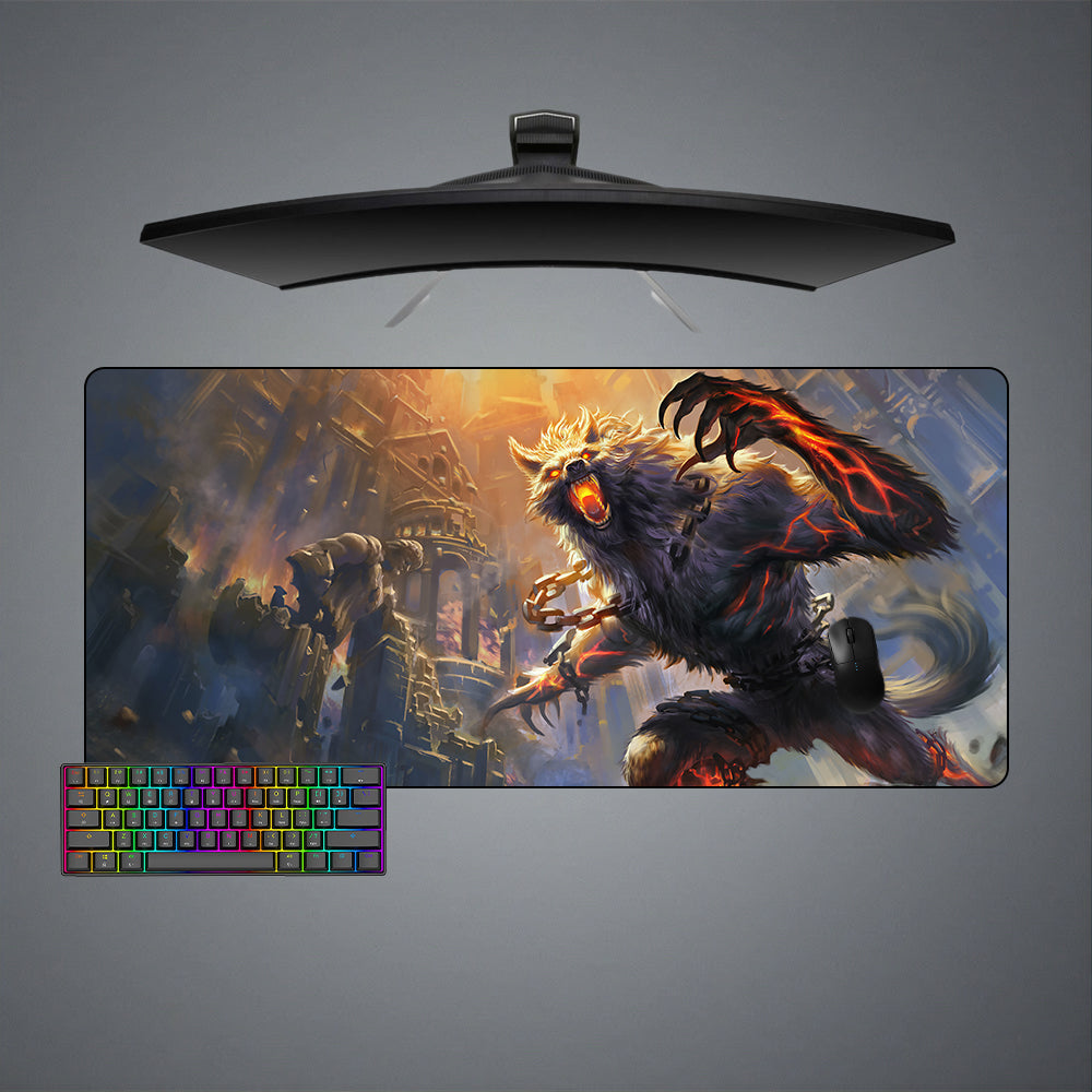 Allleftout Fenrir Design M-Xxl Size Gaming Mouse Pad, Computer Desk Mat
