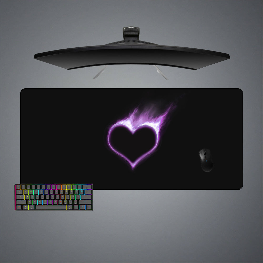 Allleftout Purple Heart Design M-Xxl Size Gaming Mouse Pad, Computer Desk Mat