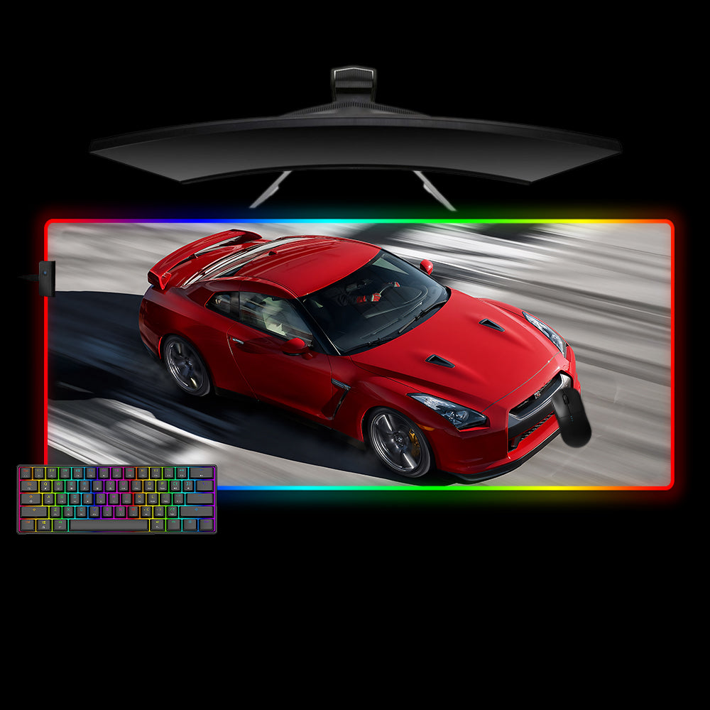 Allleftout Red Gtr Design M-Xxl Size Rgb Gaming Mouse Pad, Computer Desk Mat