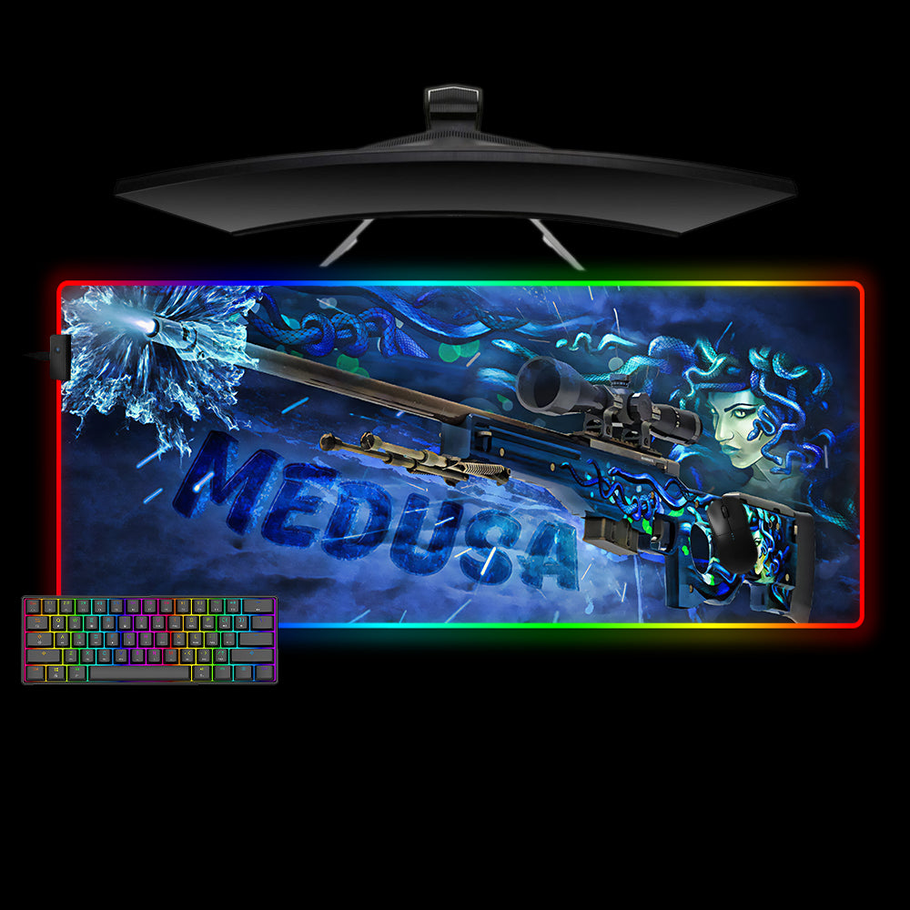 Allleftout Counter-Strike Awp Medusa Design M-Xxl Size Rgb Gaming Mouse Pad, Computer Desk Mat