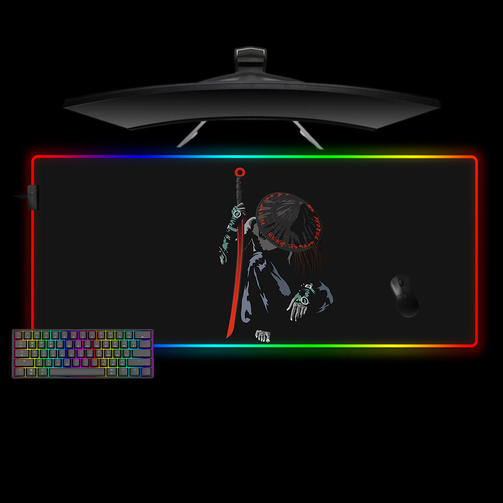 Allleftout Samurai Kneel Design M-Xxl Size Rgb Gaming Mouse Pad, Computer Desk Mat