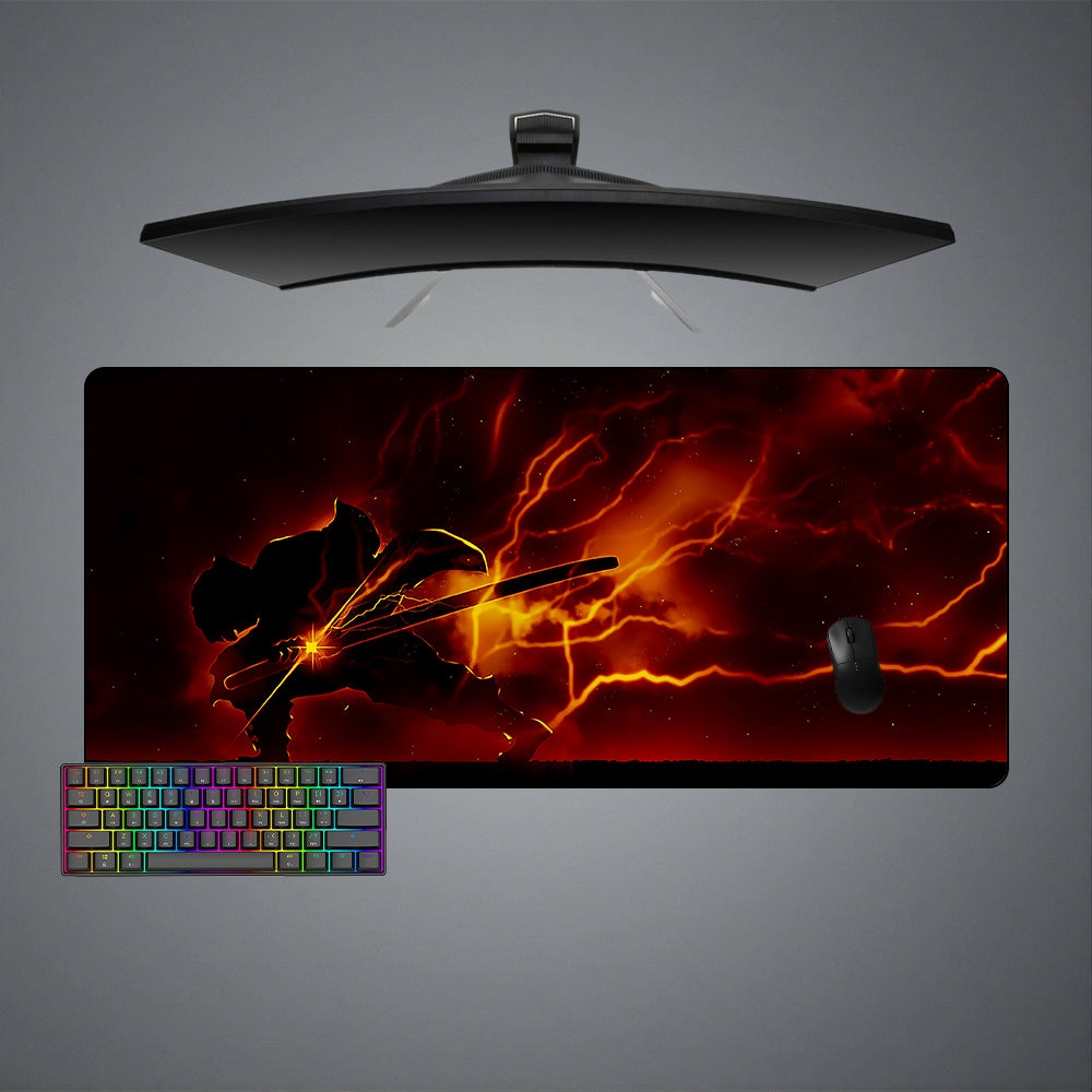Allleftout Demon Slayer Zenitsu Dark Design M-Xxl Size Gaming Mouse Pad, Computer Desk Mat