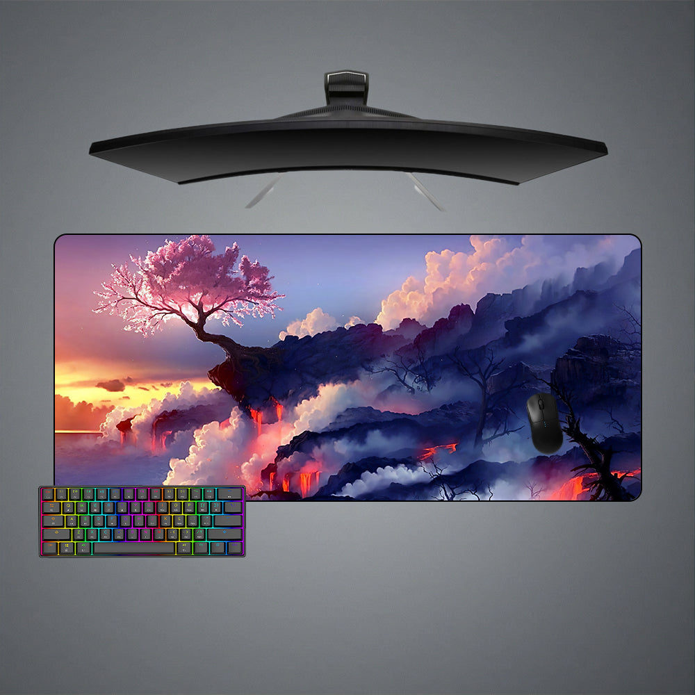 Allleftout Sakura Cliff Design M-Xxl Size Gaming Mouse Pad, Computer Desk Mat