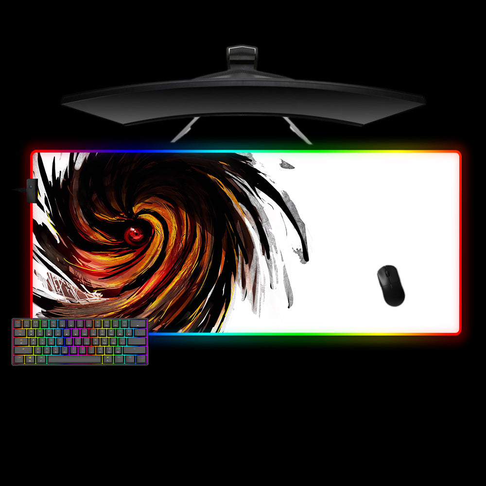 Allleftout Sharingan Spiral Design M-Xxl Size Gaming Rgb Mouse Pad, Computer Desk Mat