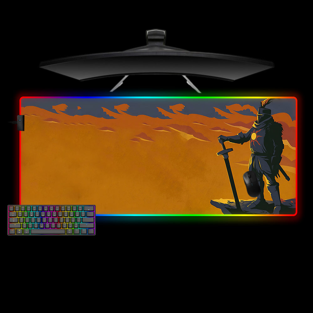Allleftout Dark Souls Solaire Design M-Xxl Size Gaming Rgb Mouse Pad, Computer Desk Mat