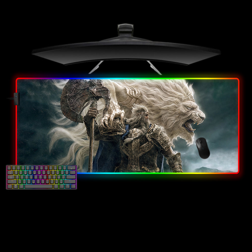 Allleftout Godfrey The First Elden Lord Design M-Xxl Size Gaming Rgb Mouse Pad, Computer Desk Mat
