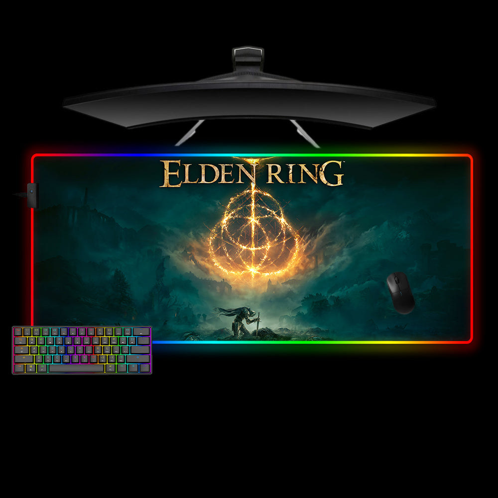 Allleftout Elden Ring Design M-Xxl Size Rgb Gaming Mouse Pad, Computer Desk Mat