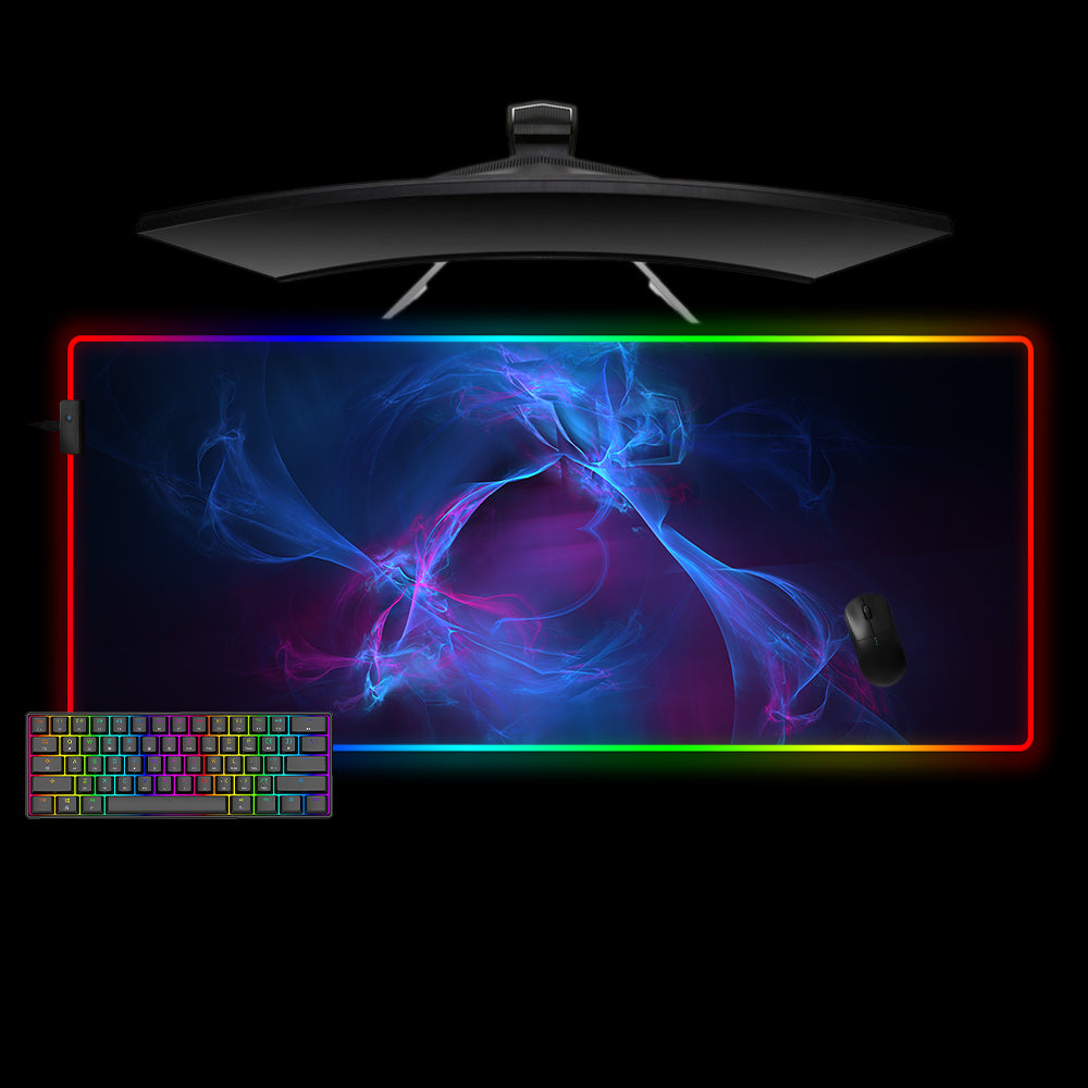 Allleftout Blue Bending Light Design M-Xxl Size Rgb Gaming Mouse Pad, Computer Desk Mat
