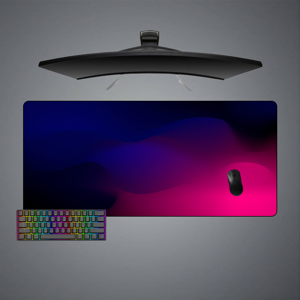 Allleftout Blue To Magenta Gradient Waves Design M-Xxl Size Gaming Mouse Pad, Computer Desk Mat