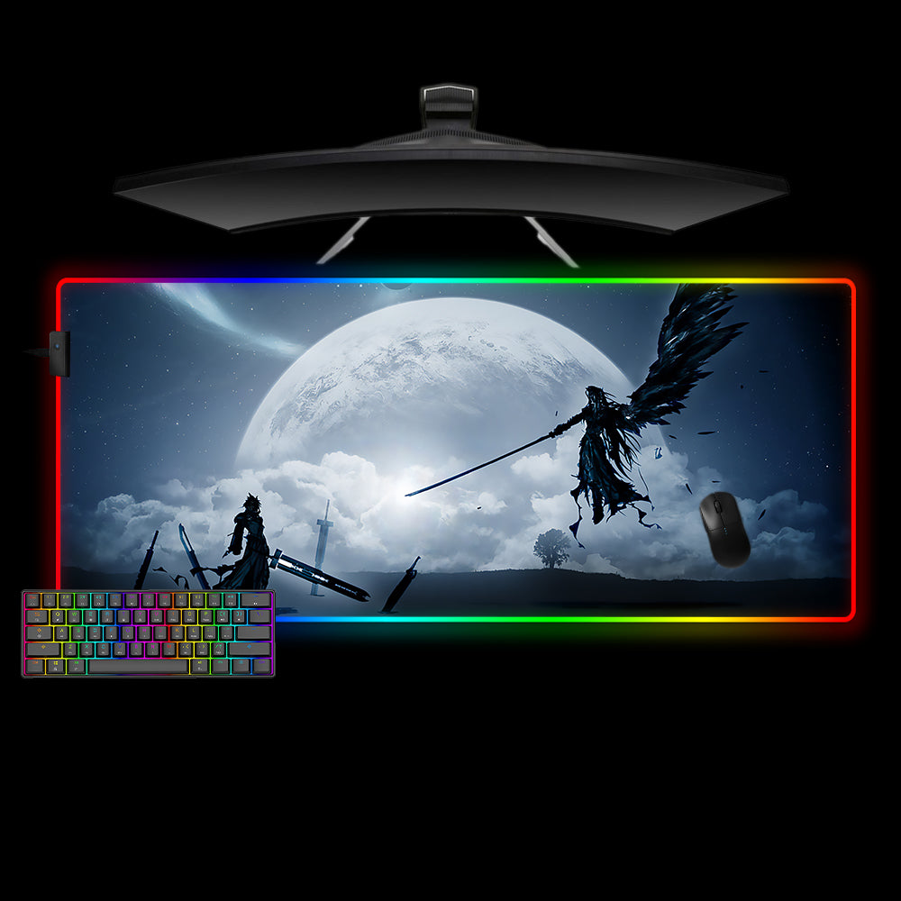 Allleftout Ff7 Moon Design M-Xxl Size Gaming Rgb Mouse Pad, Computer Desk Mat