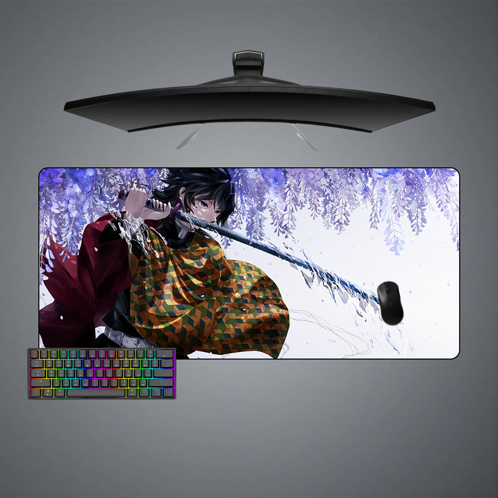 Allleftout Demon Slayer Giyu Water Design M-Xxl Size Gaming Mouse Pad, Computer Desk Mat