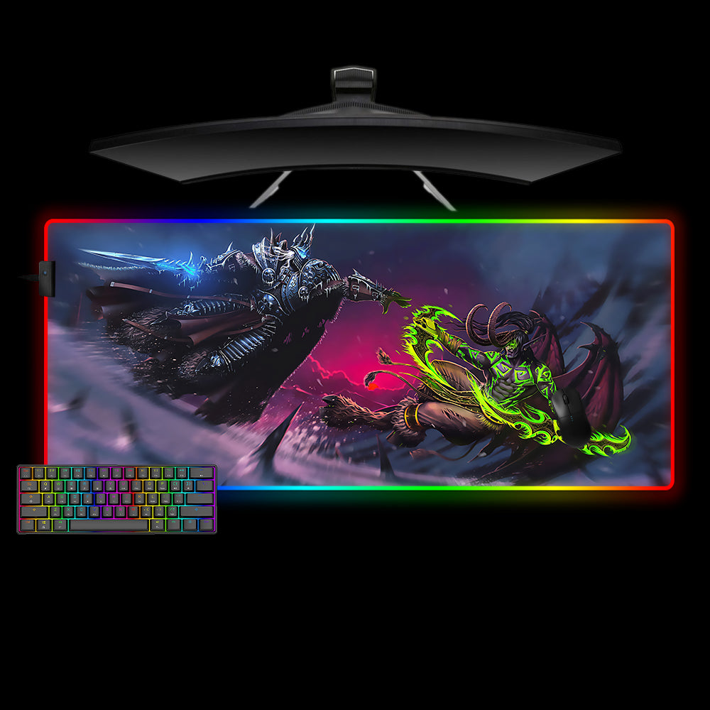Allleftout Lich King Vs. Illidan Design M-Xxl Size Rgb Gaming Mouse Pad, Computer Desk Mat