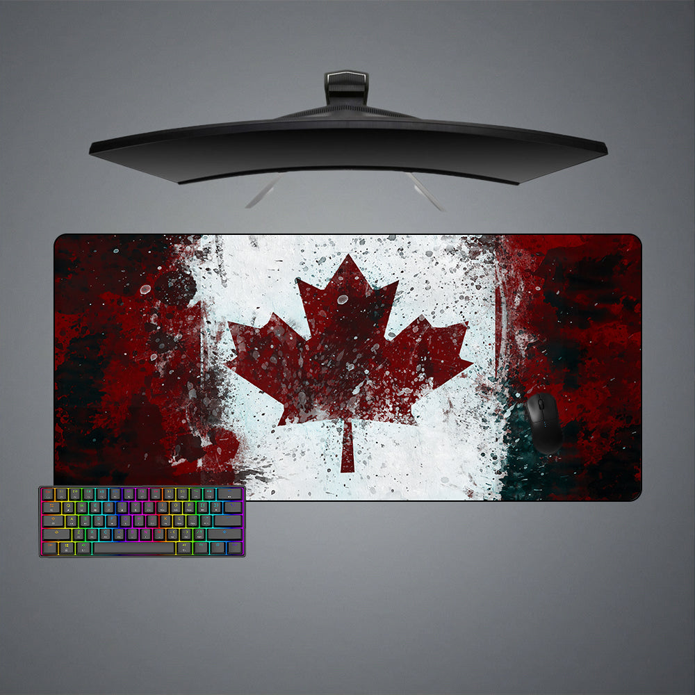 Allleftout Canada Flag Splash Paint Design M-Xxl Size Gaming Mouse Pad, Computer Desk Mat
