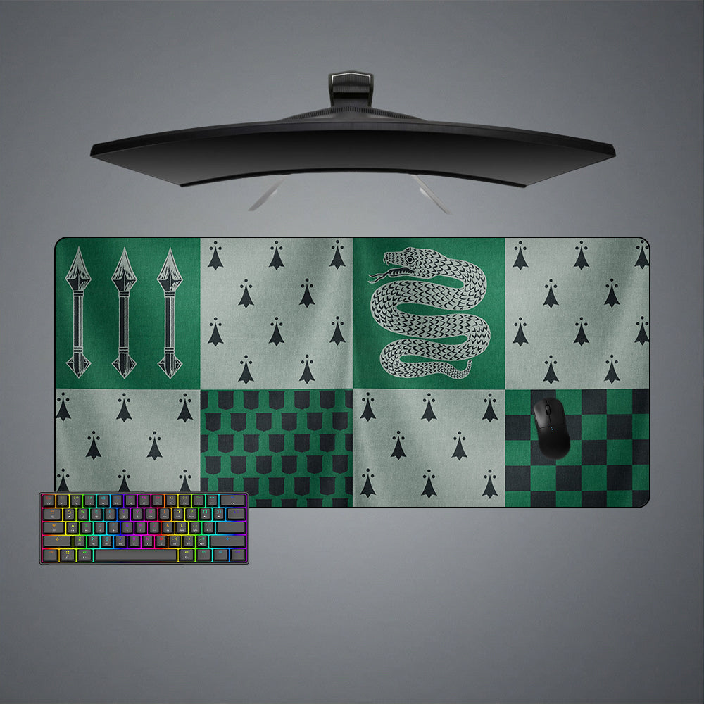 Allleftout Slytherin Flag Design M-Xxl Size Gaming Mouse Pad, Computer Desk Mat