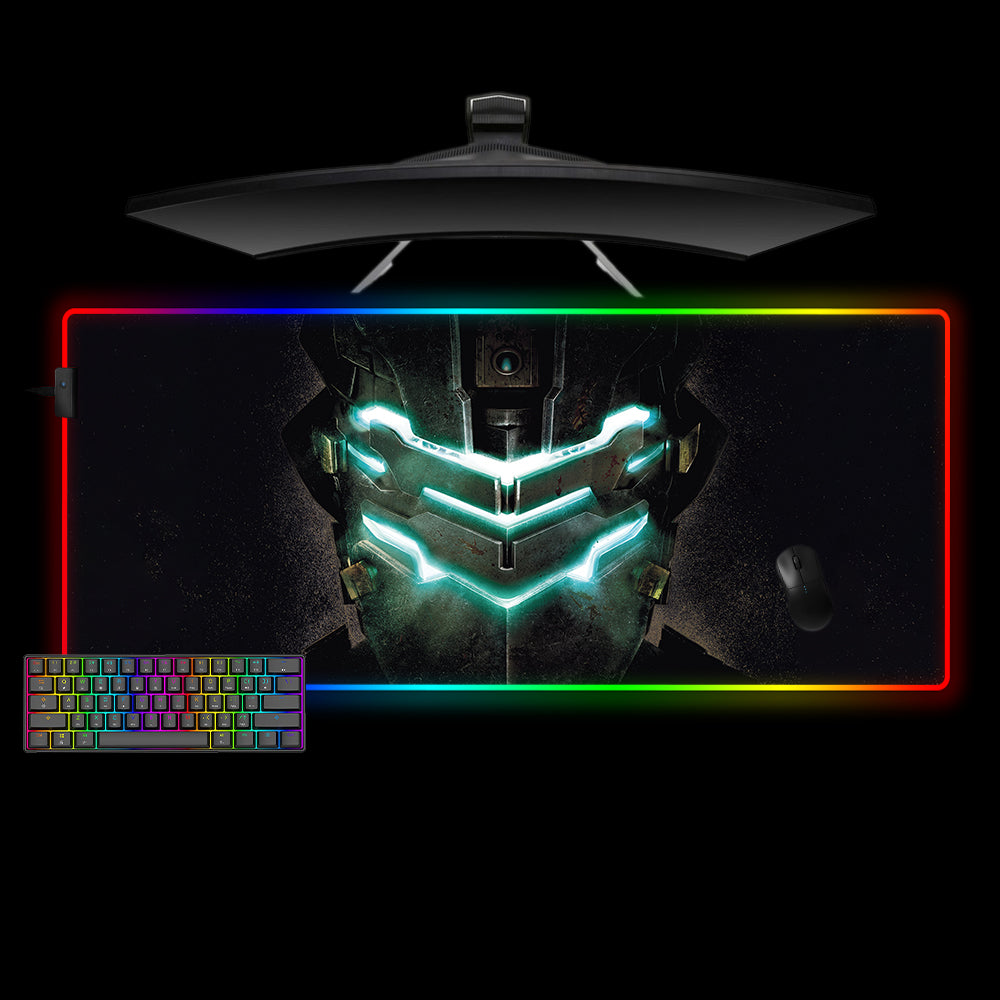 Allleftout Dead Space Helmet Design M-Xxl Size Rgb Gaming Mouse Pad, Computer Desk Mat