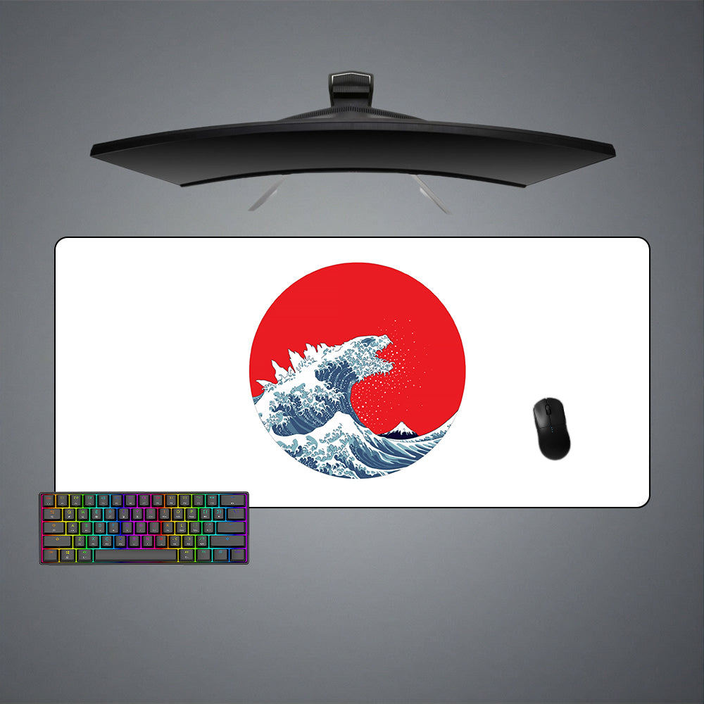 Allleftout Godzilla Wave Design M-Xxl Size Gaming Mouse Pad, Computer Desk Mat
