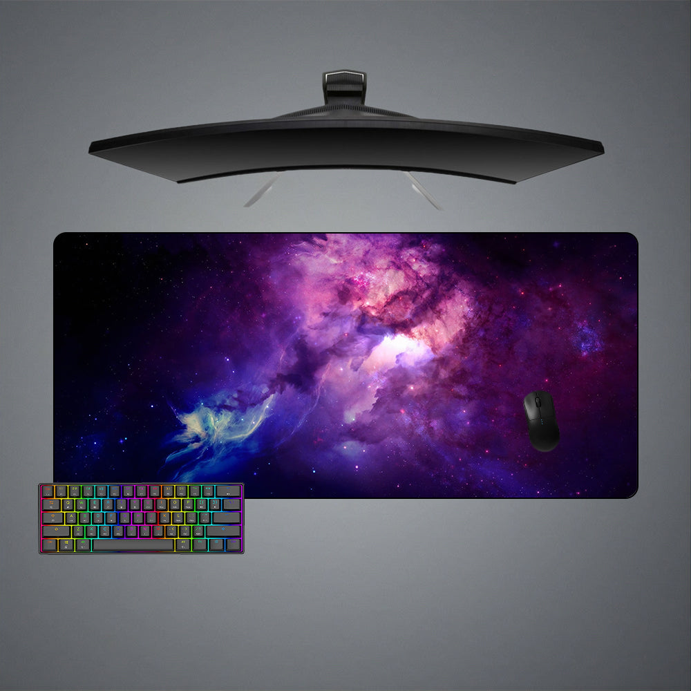 Allleftout Purple And Blue Galaxy Design M-Xxl Size Gaming Mouse Pad, Computer Desk Mat