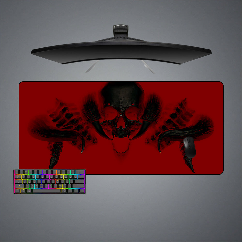 Allleftout Red And Black Monster Skull Design M-Xxl Size Gaming Mouse Pad, Computer Desk Mat