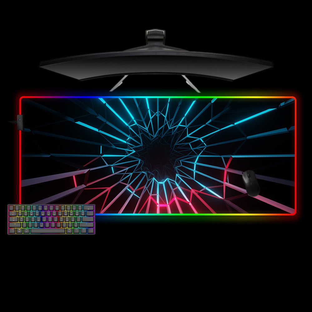 Allleftout Geometry Tunnel Design M-Xxl Size Rgb Gaming Mouse Pad, Computer Desk Mat