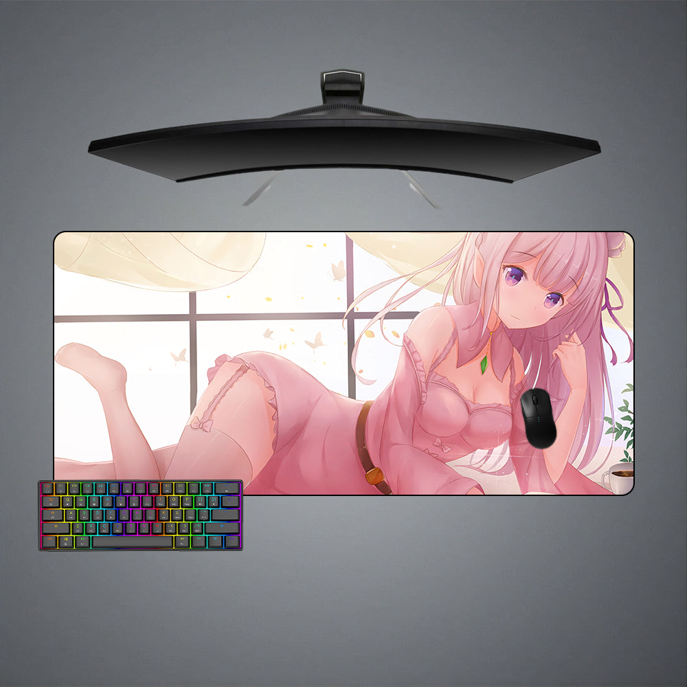 Allleftout Re:Zero Emilia Design M-Xxl Size Gaming Mouse Pad, Computer Desk Mat