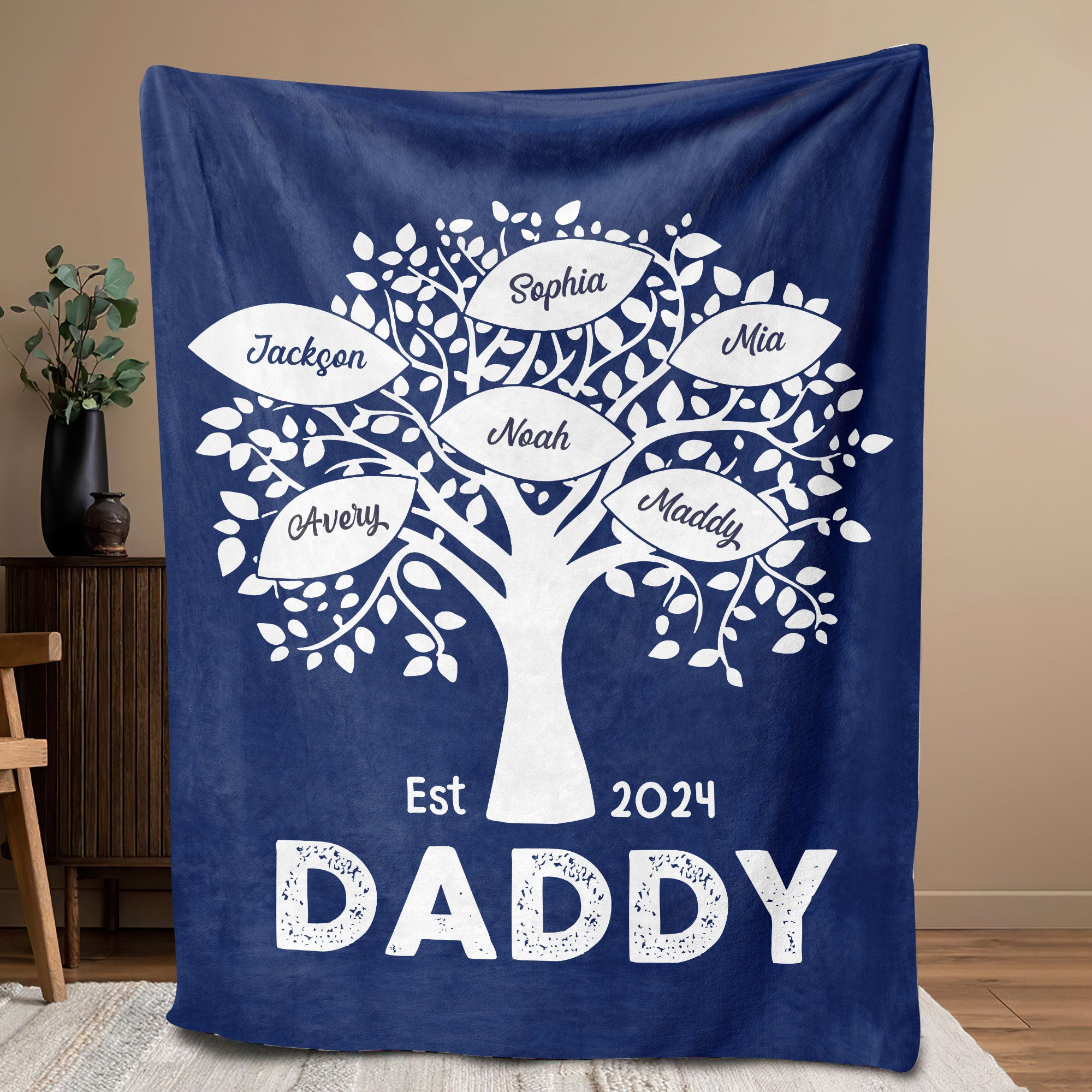 Petmytshirt Grandpa Blanket Tree Of Life Blanket Custom Kids Names Family Tree Soft Cozy Sherpa Fleece Throw Blankets
