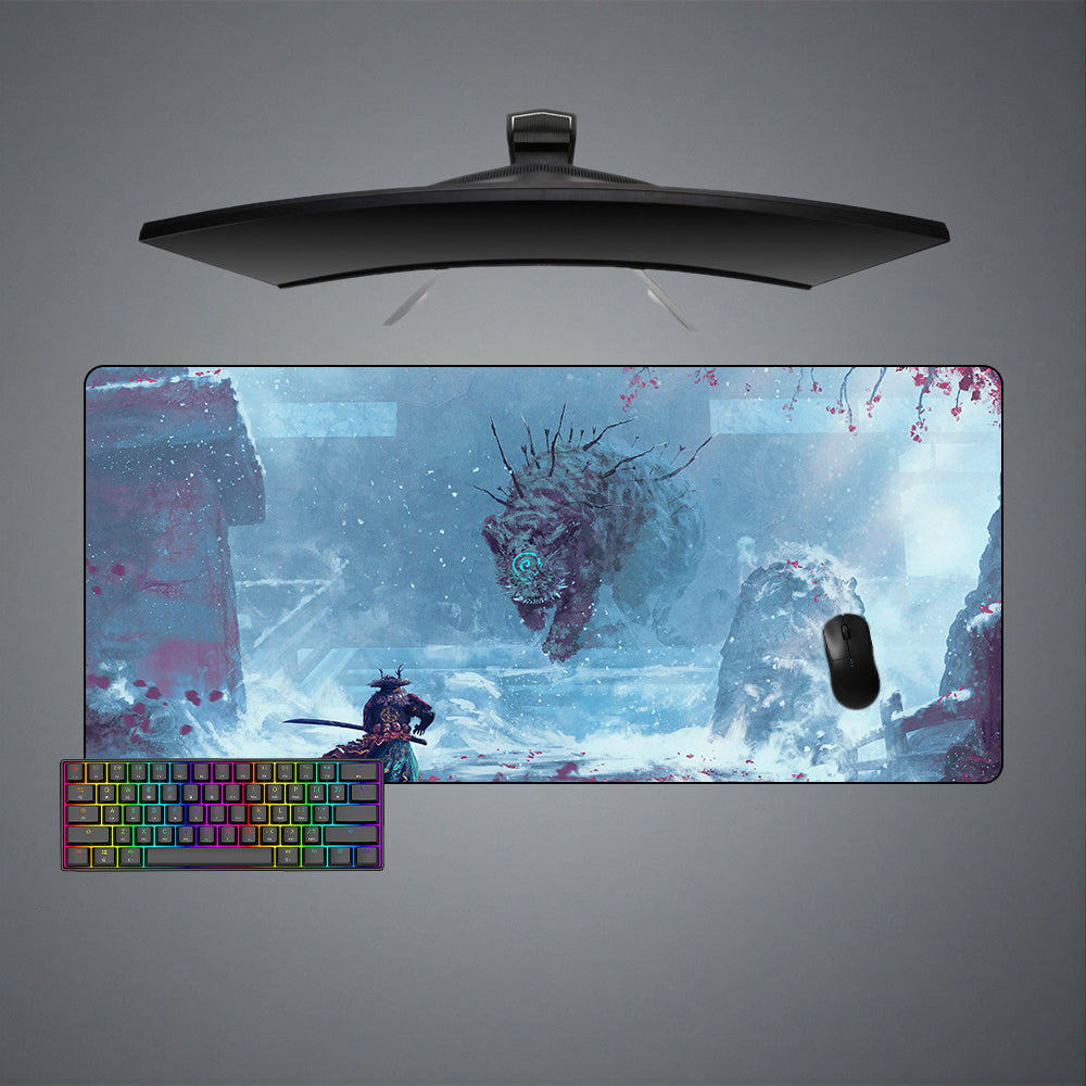 Allleftout Samurai Versus Creature Design M-Xxl Size Gaming Mouse Pad, Computer Desk Mat