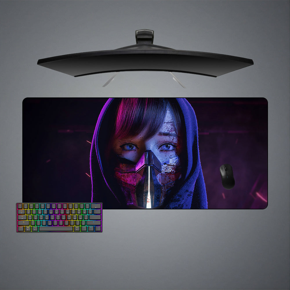 Allleftout Bloody Masked Girl Design M-Xxl Size Gaming Mouse Pad, Computer Desk Mat