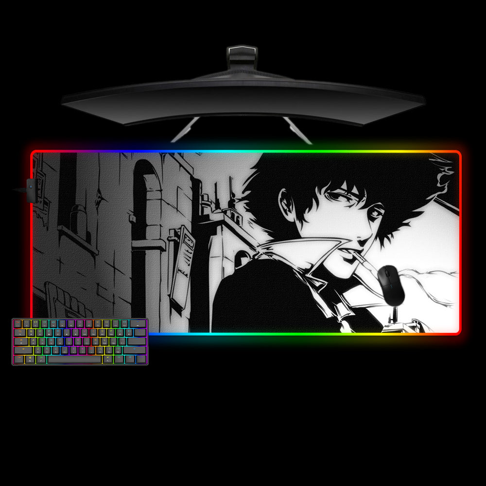 Allleftout Spike Spiegel Design M-Xxl Size Rgb Gaming Mouse Pad, Computer Desk Mat
