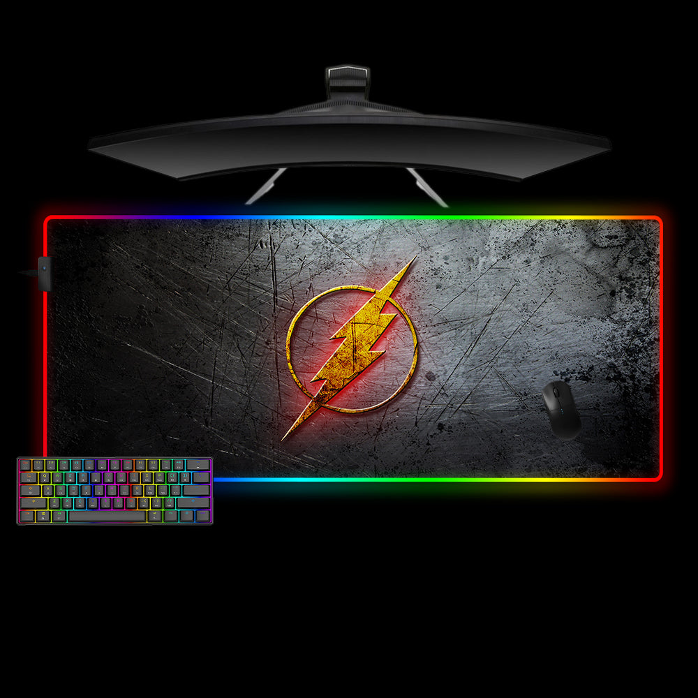 Allleftout Flash Logo Design M-Xxl Size Rgb Gaming Mouse Pad, Computer Desk Mat