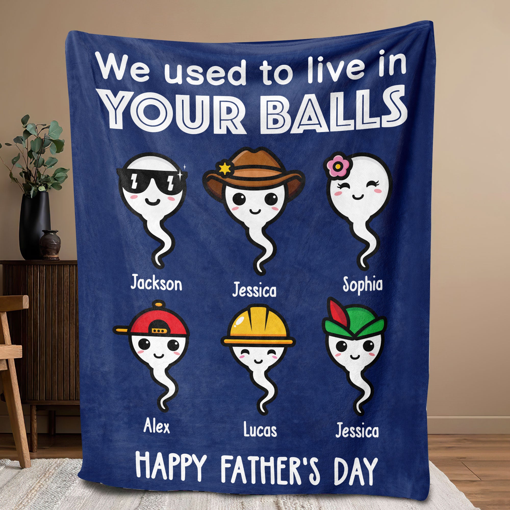 Petmytshirt Dad Blanket Custom We Used To Live In Your Balls Blanket