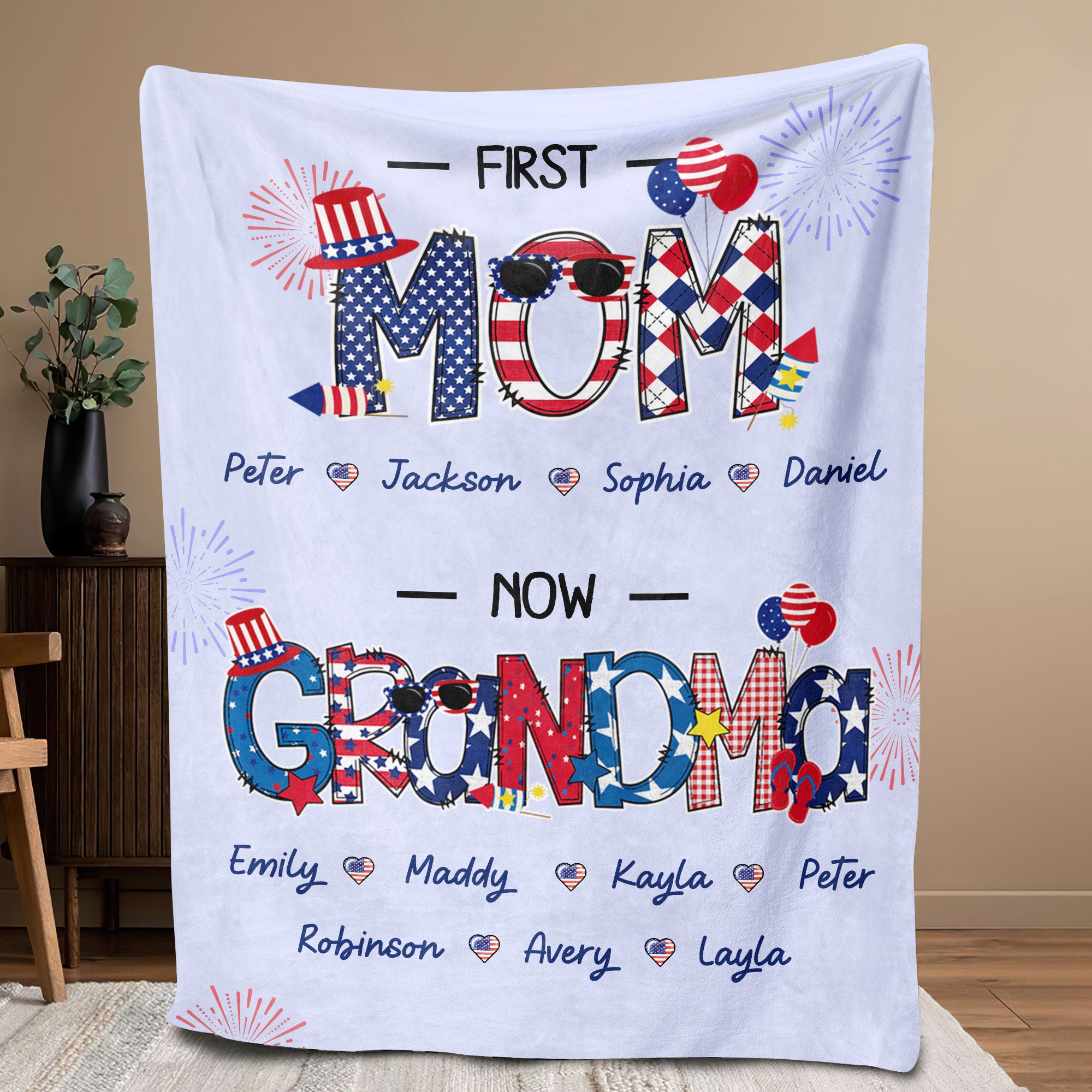 Petmytshirt First Mom Now Grandma Blanket