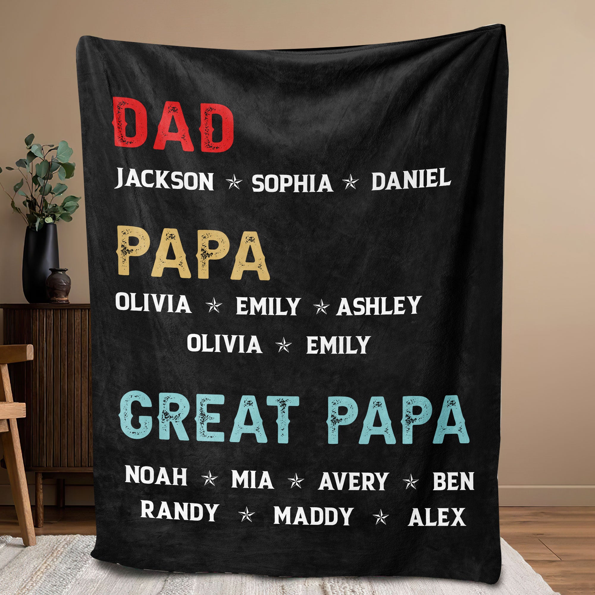 Petmytshirt Grandpa Blanket Dad Grandpa Great Grandpa Custom Soft Cozy Sherpa Fleece Throw Blankets