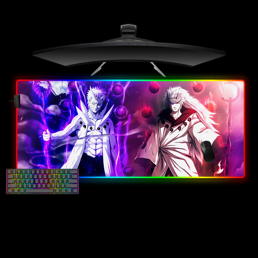Allleftout Obito And Madara Design M-Xxl Size Rgb Gaming Mouse Pad, Computer Desk Mat