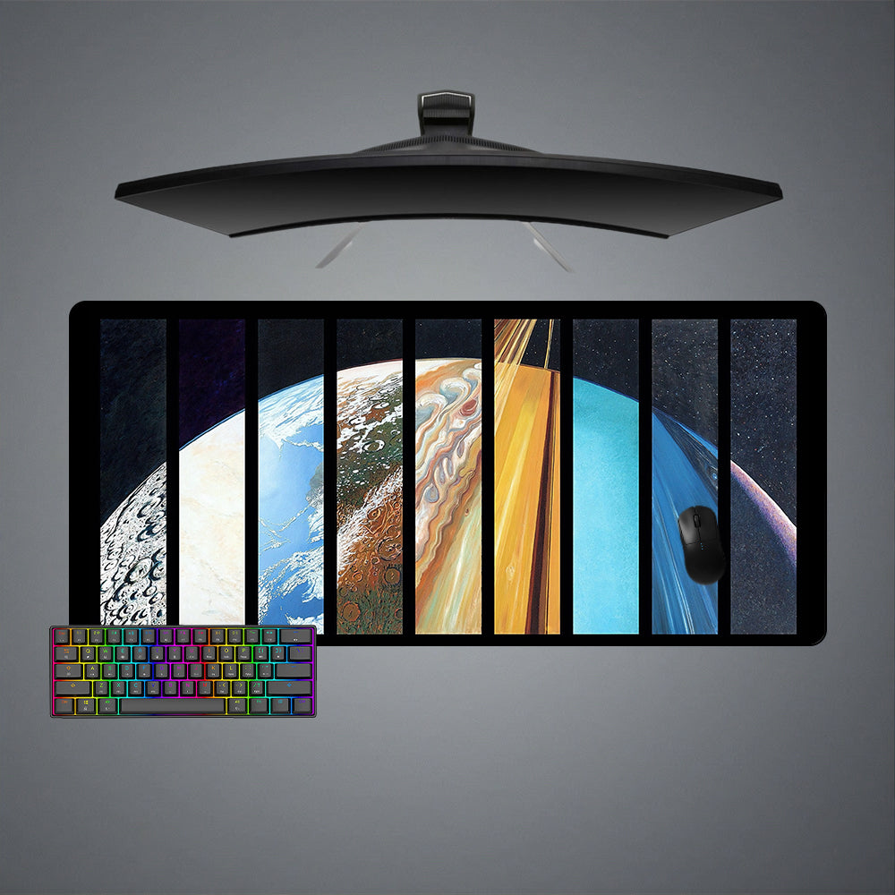 Allleftout Solar System Illustration Design M-Xxl Size Gaming Mouse Pad, Computer Desk Mat