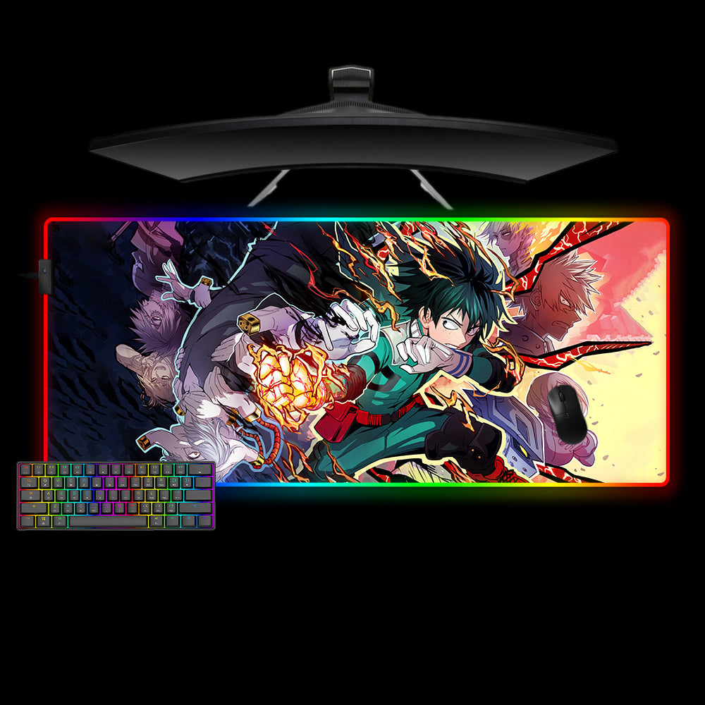 Allleftout My Hero Academia Action Design M-Xxl Size Rgb Gaming Mouse Pad, Computer Desk Mat