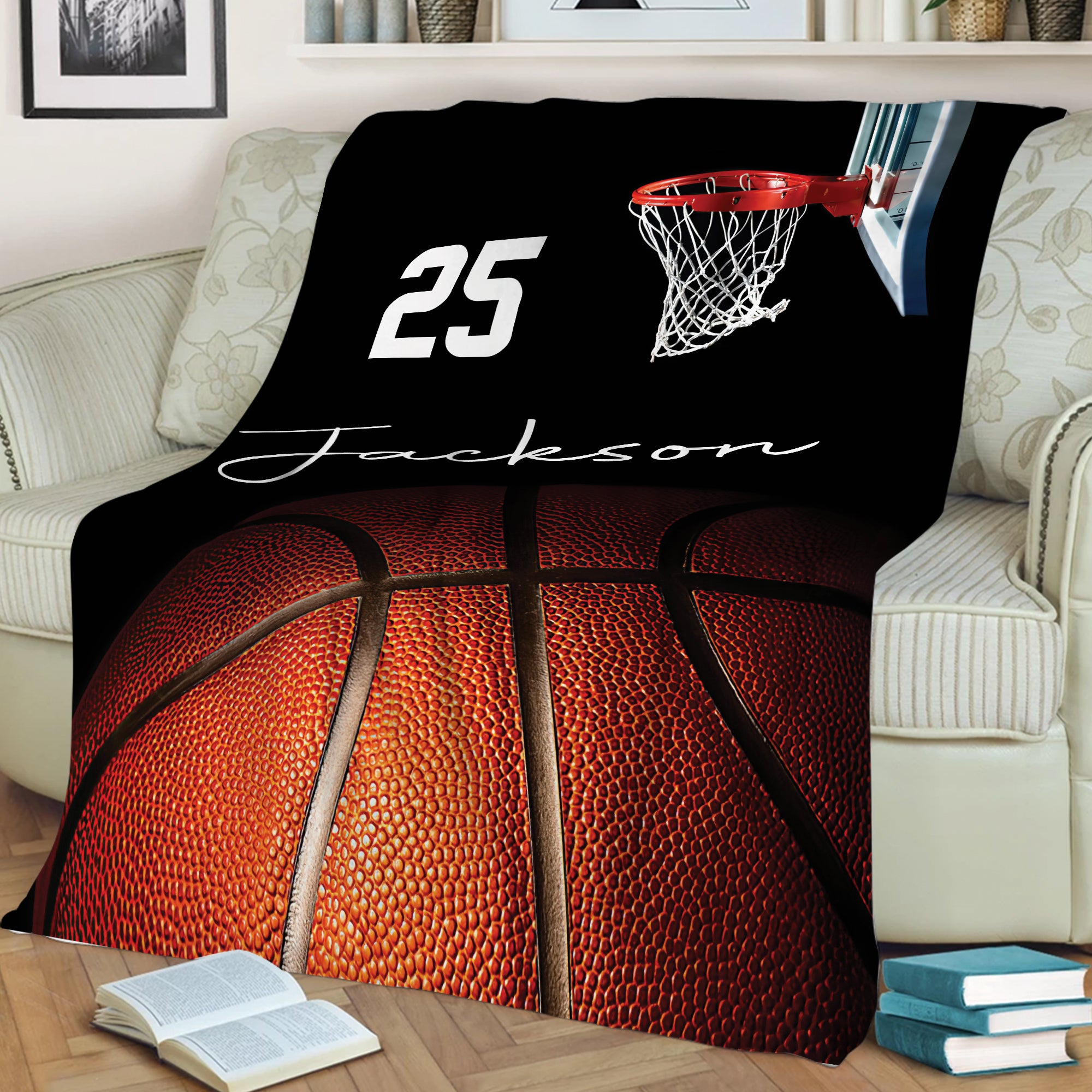 Petmytshirt Basketball Blanket Custom Name Number Soft Cozy Sherpa Fleece Throw Blankets