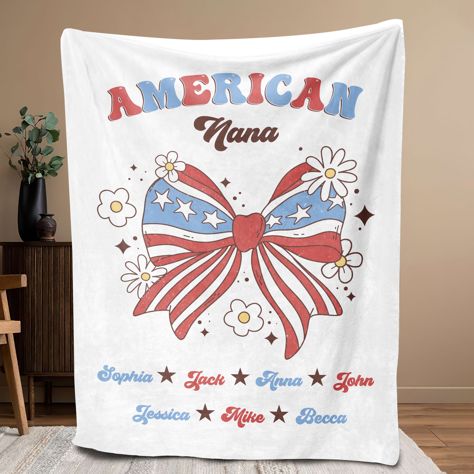 Petmytshirt Mom Blanket Grandma's Bow Blanket Custom 