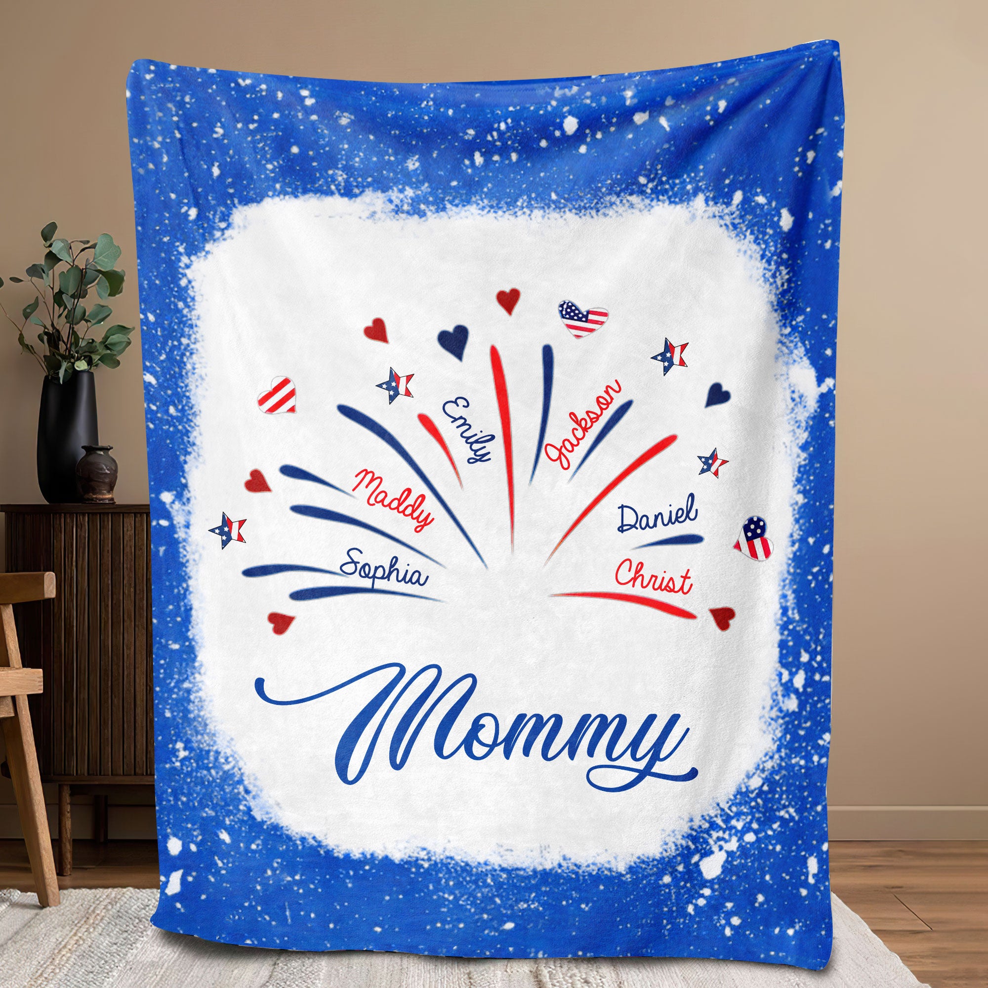 Petmytshirt Firework Flag Blanket