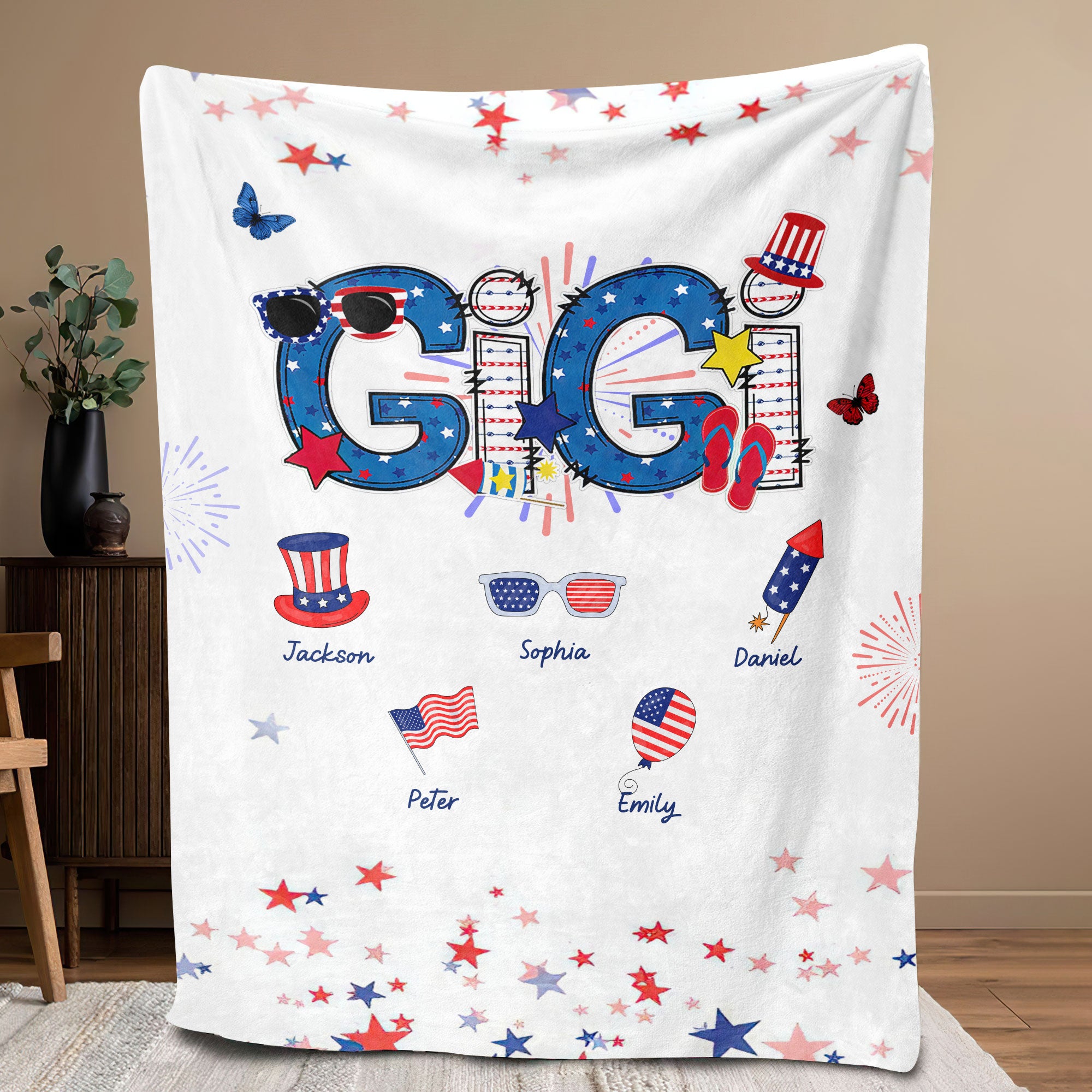 Petmytshirt Patriotic Mom Blanket