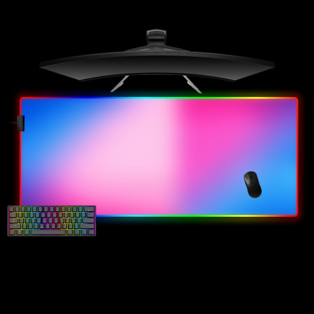 Allleftout Pink And Blue Gradient Design M-Xxl Size Rgb Gaming Mouse Pad, Computer Desk Mat