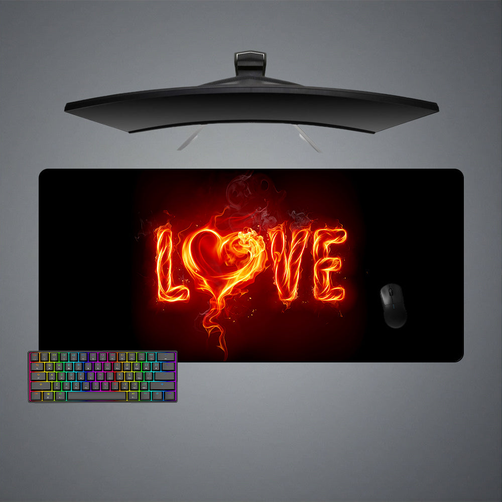 Allleftout Fiery Love Design M-Xxl Size Gaming Mouse Pad, Computer Desk Mat