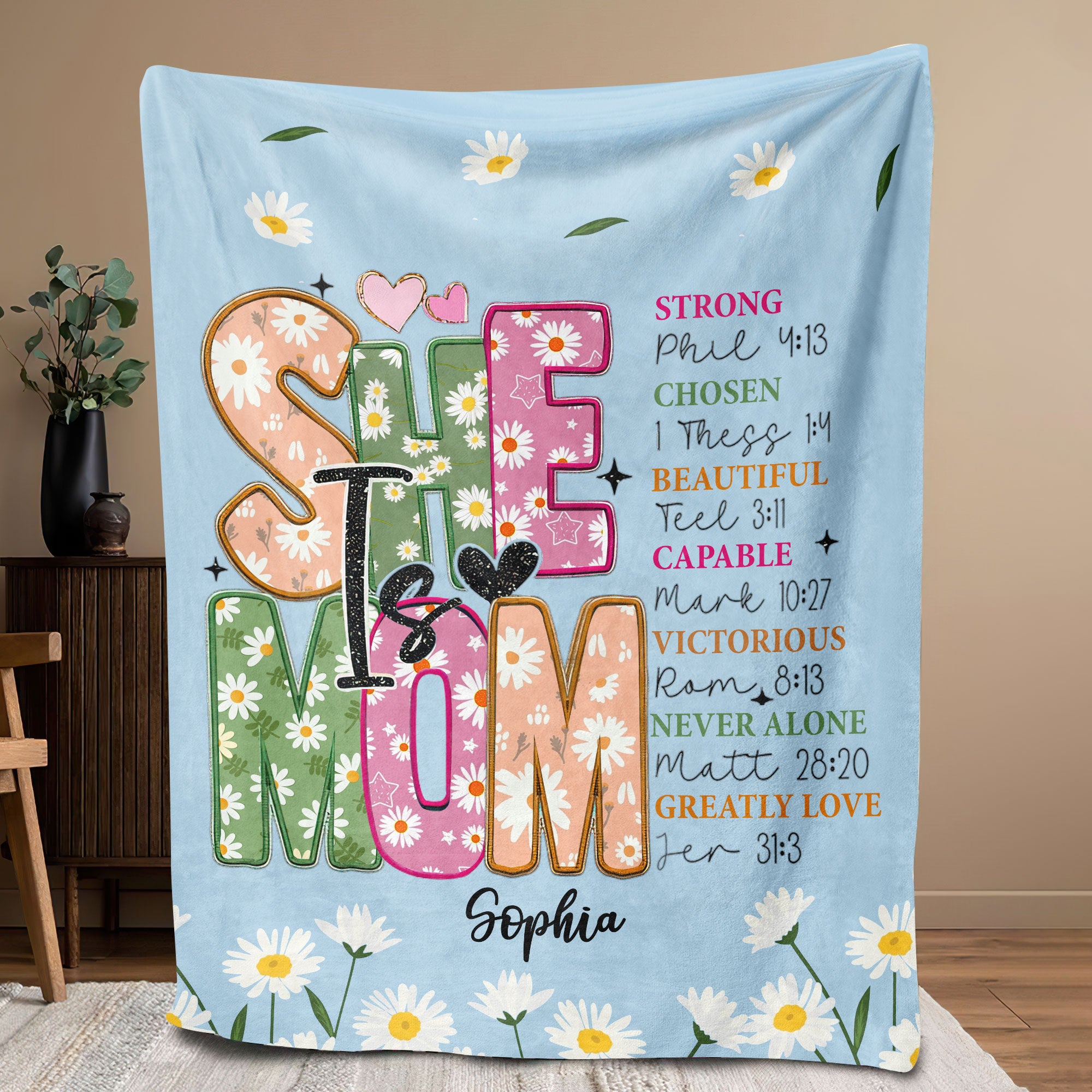 Petmytshirt Mom Blanket She Is Mom Blanket Custom Names Mother's Day Gift for Mom Grandma Wife