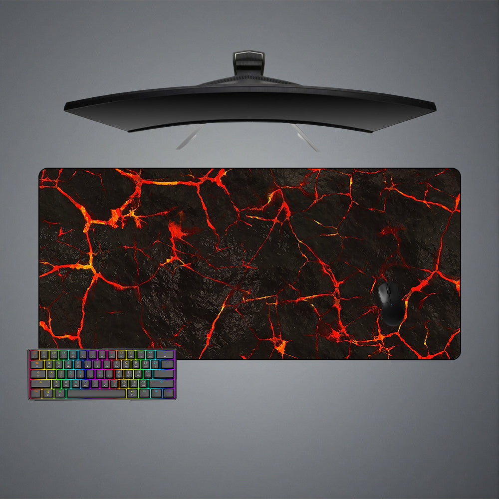 Allleftout Lava Cracks Design M-Xxl Size Gaming Mouse Pad, Computer Desk Mat