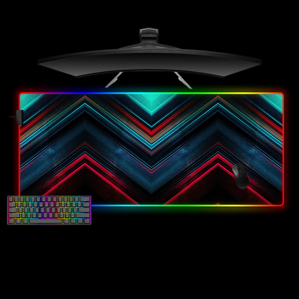 Allleftout Layered Triangle Design M-Xxl Size Rgb Gaming Mouse Pad, Computer Desk Mat